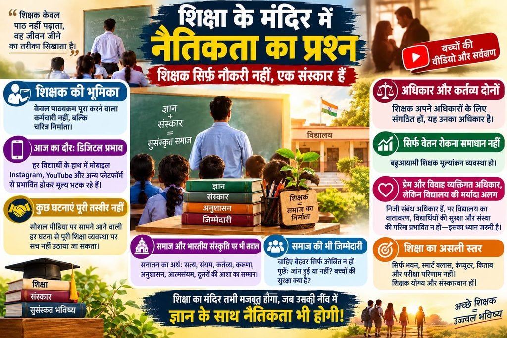 शिक्षा के मंदिर में नैतिकता का प्रश्न: शिक्षक सिर्फ नौकरी नहीं, एक संस्कार हैं